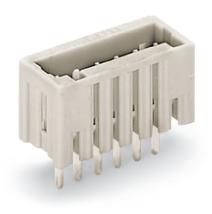 WAGO 733 Series Straight Through Hole Header, 7 Contact(s), 2.5 mm Pitch, 1 Row, Shrouded