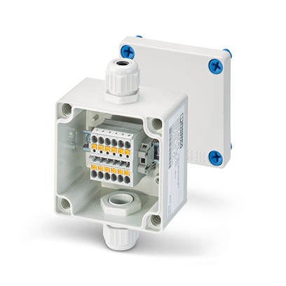Phoenix Contact E AB A Series Grey ABS Junction Box, 6 Terminals, 85 x 83 x 60mm