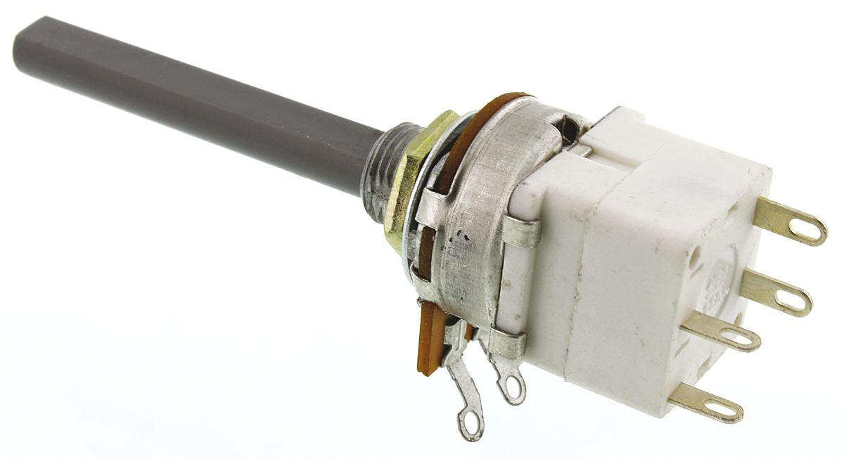 TE Connectivity 23 4.7kΩ Rotary Potentiometer 1-Gang Panel Mount, 1624209-2