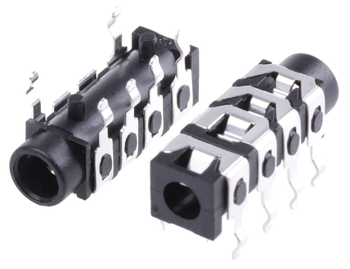 RS PRO Jack Connector 3.5 mm PCB Mount Composite Video Socket, 4Pole