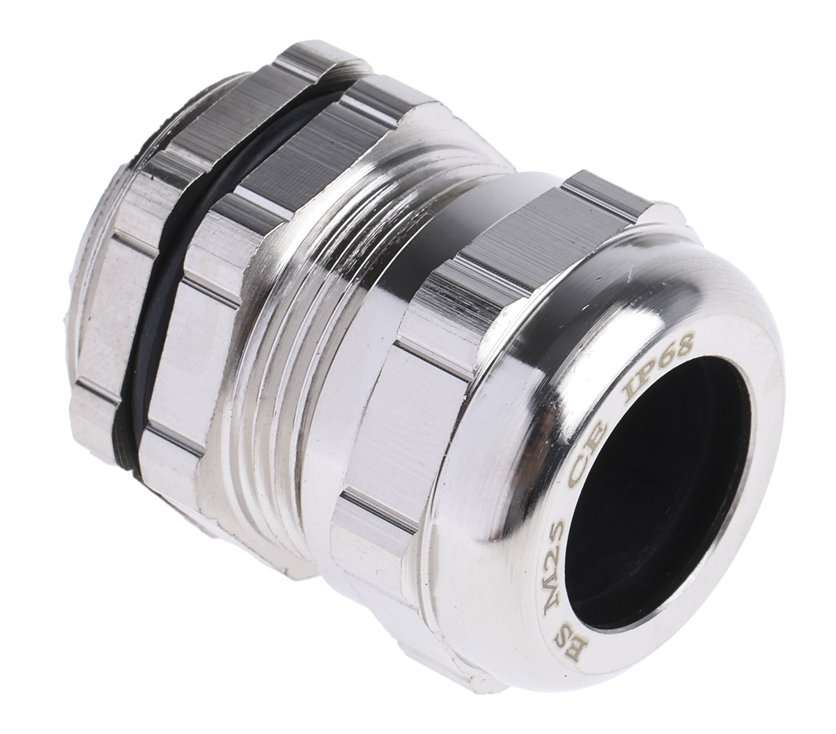 RS PRO Metallic Nickel Plated Brass Cable Gland, M25 Thread, 10mm min., 16mm max., IP68