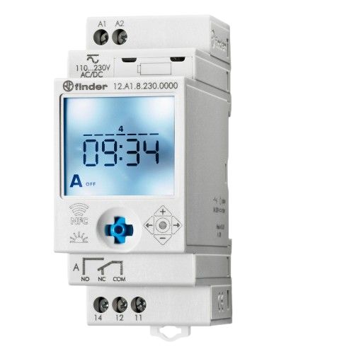 Finder Digital with NFC DIN Rail Time Switch 110 → 230 V ac/dc, 1-Channel