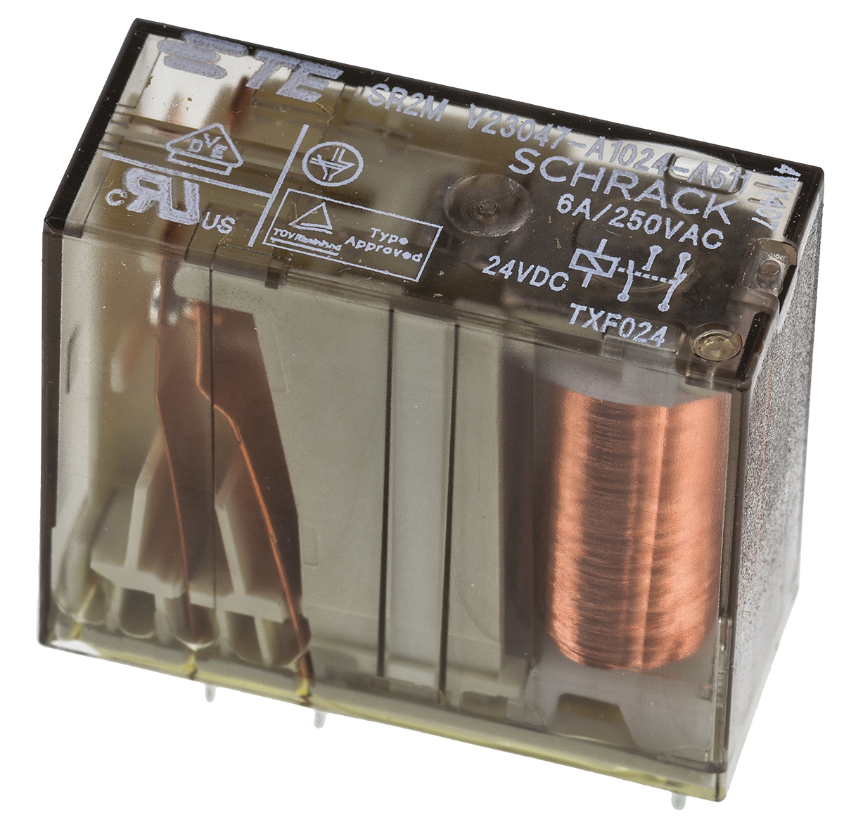 TE Connectivity PCB Mount Force Guided Relay, 24V dc Coil Voltage, 2 Pole, DPST