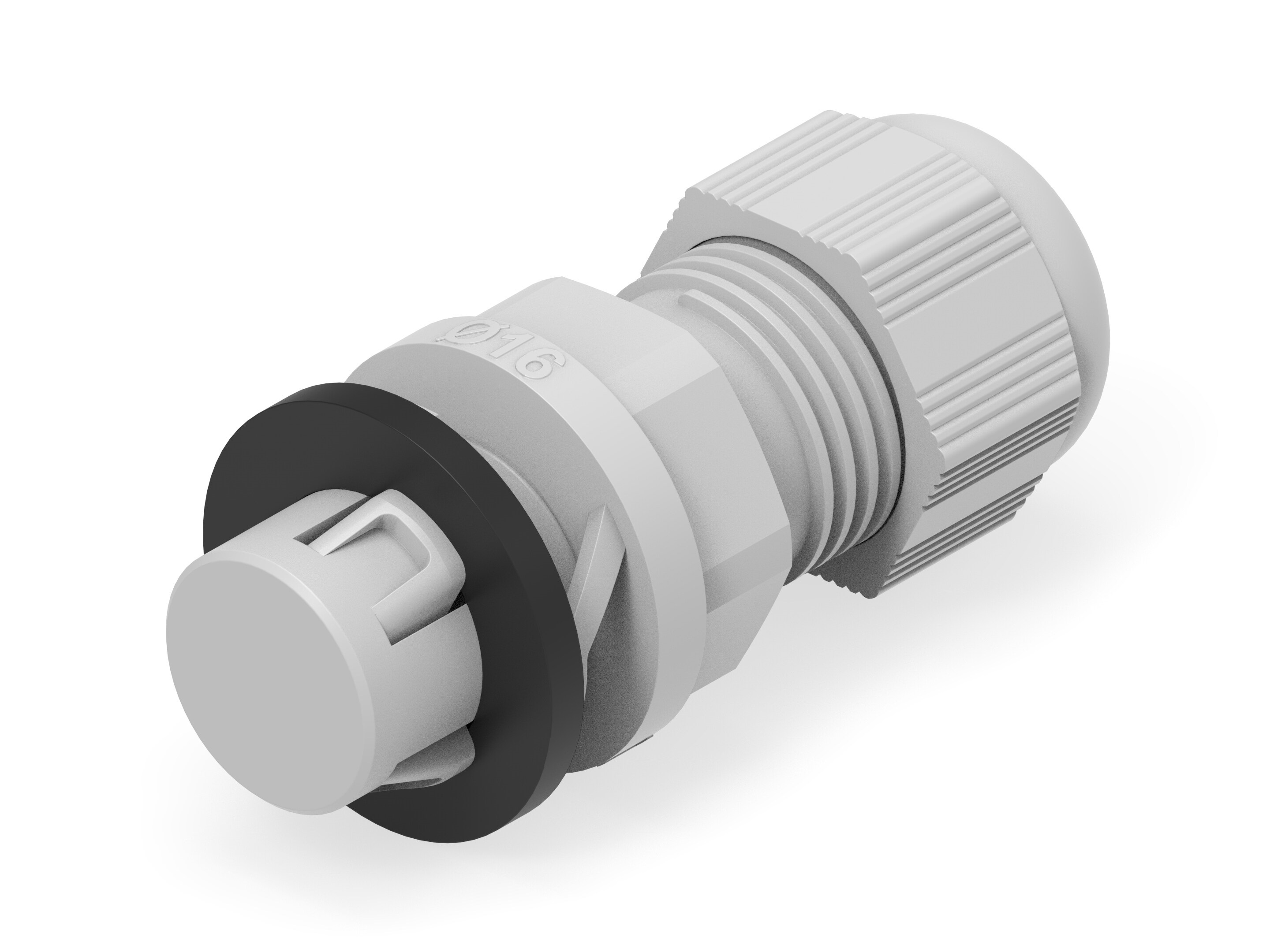 Entrelec 1SNG Series Light Grey PA 6 Cable Gland, 3mm min., 10mm max., IP66, IP68