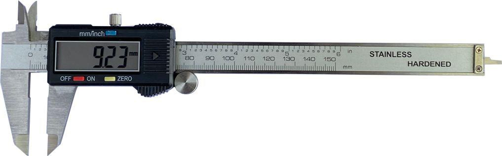 RS PRO 150mm, 6in Digital Caliper 0.0005 in, 0.01 mm Resolution, Imperial, Metric With UKAS Calibration