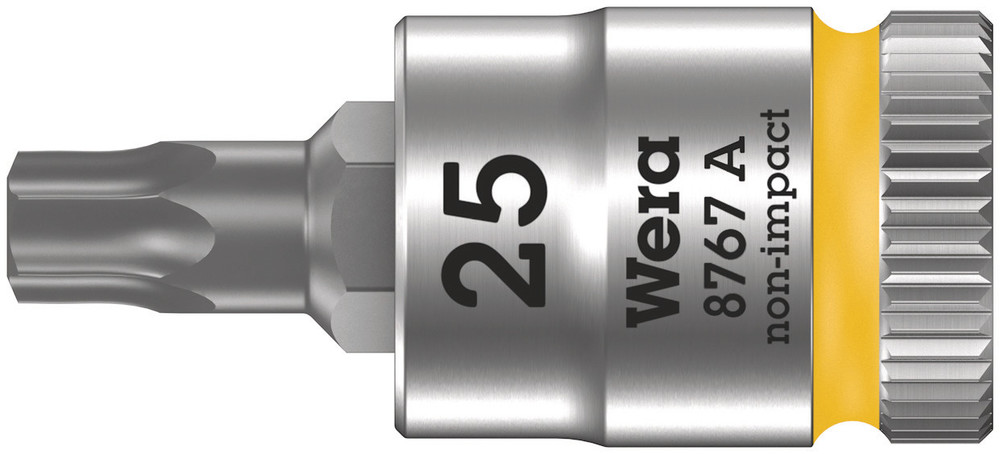 Wera 1/4 in Drive Bit Socket, Torx Bit, T20, 100 mm Overall Length