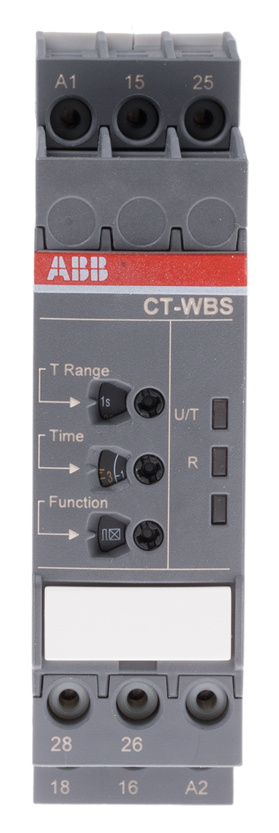 ABB DIN Rail Mount Timer Relay, 24 → 240 V ac, 24 → 48V dc, 2-Contact, 0.05 s → 300h, DPDT