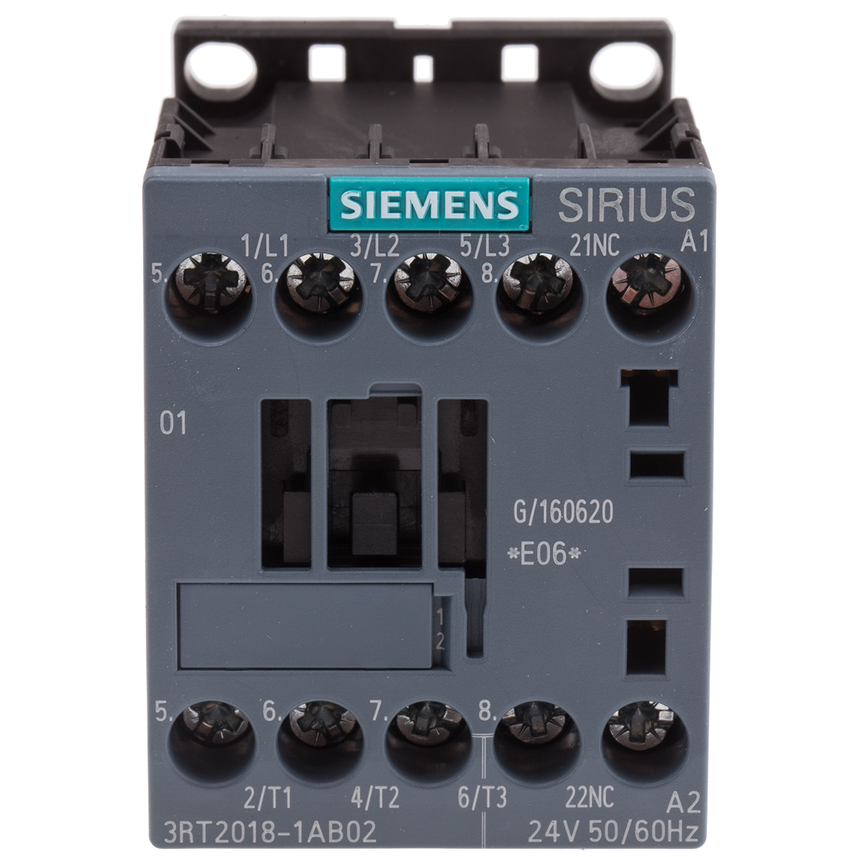 Siemens SIRIUS 3RT Size S00, 3RT2 Contactor, 24 V ac Coil, 3-Pole, 16 A, 7.5 kW, 3NO, 400 V ac