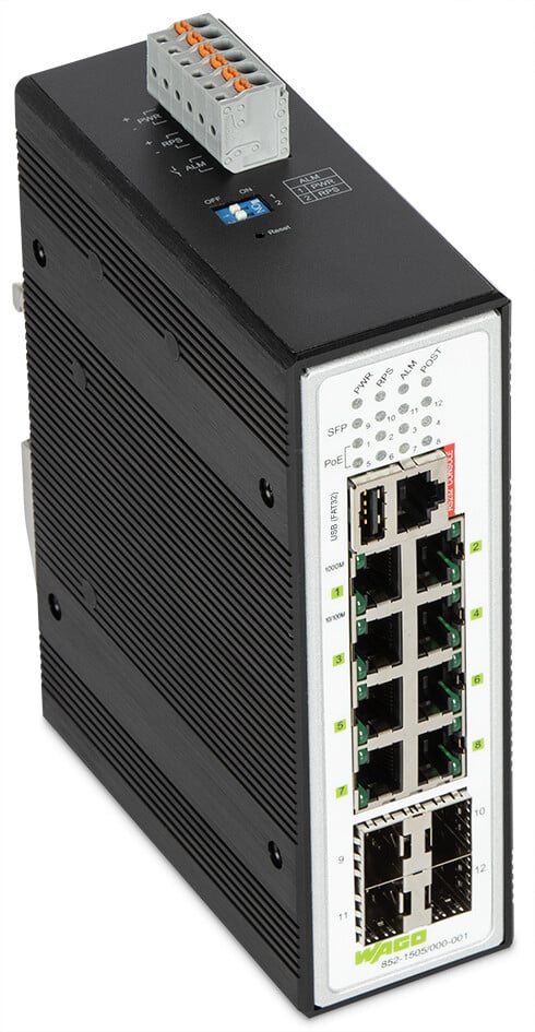 WAGO Managed 8 Port Industrial Ethernet Switch RJ-45