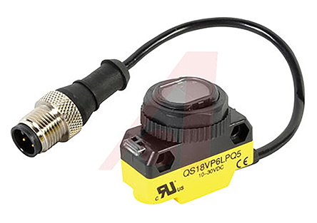 Banner Retroreflective Photoelectric Sensor, Barrel Sensor, 3.5 m Detection Range