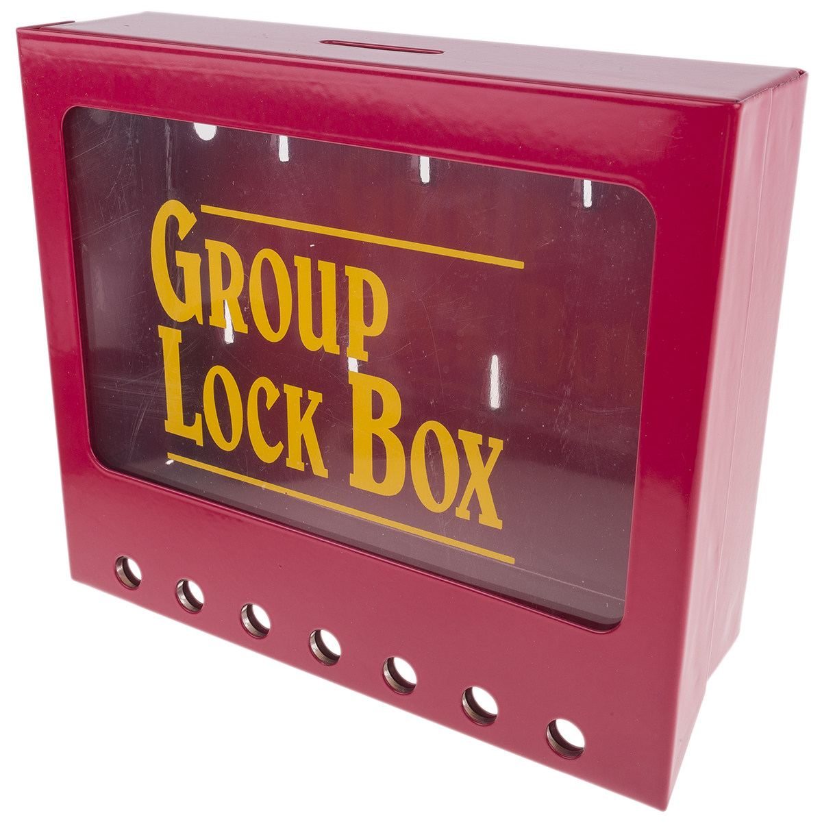 Brady Red 7-Lock Powder Coated Steel Group Lockout & Permit Control