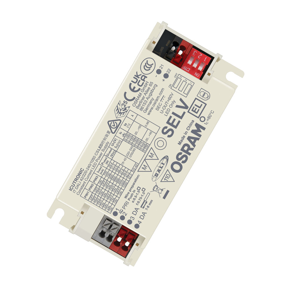 Osram Dimmable LED Driver, 15 → 42V Output, 42W Output, 900mA Output, Constant Current Dimmable