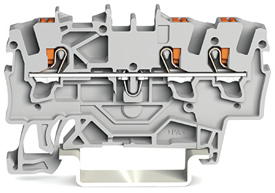 WAGO 2201-1301 TOPJOB S, 2201 Series Grey, 1.5mm², Single-Level, Push-In Cage Clamp Termination, ATEX, IECEx