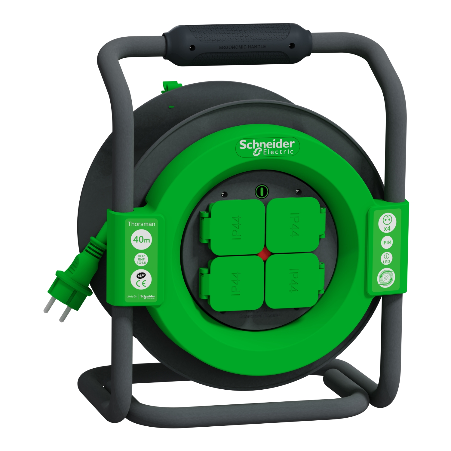 Schneider Electric 40m 4 Socket Extension Reel, 230 V, IP44