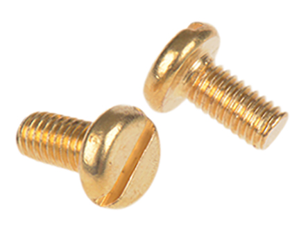 RS PRO Slot M3 Pan Brass Machine Screws DIN 85 x 6.0mm