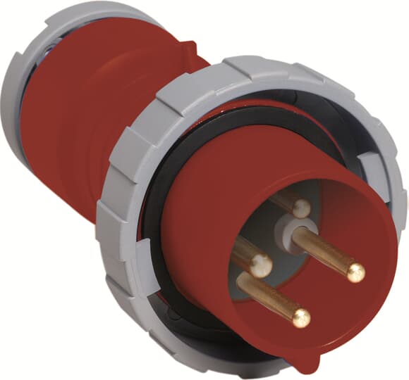 Amphenol Industrial, 2CMA1 IP67, IP69 Red 3P+E Industrial Power Plug, Rated At 32A, 440 V
