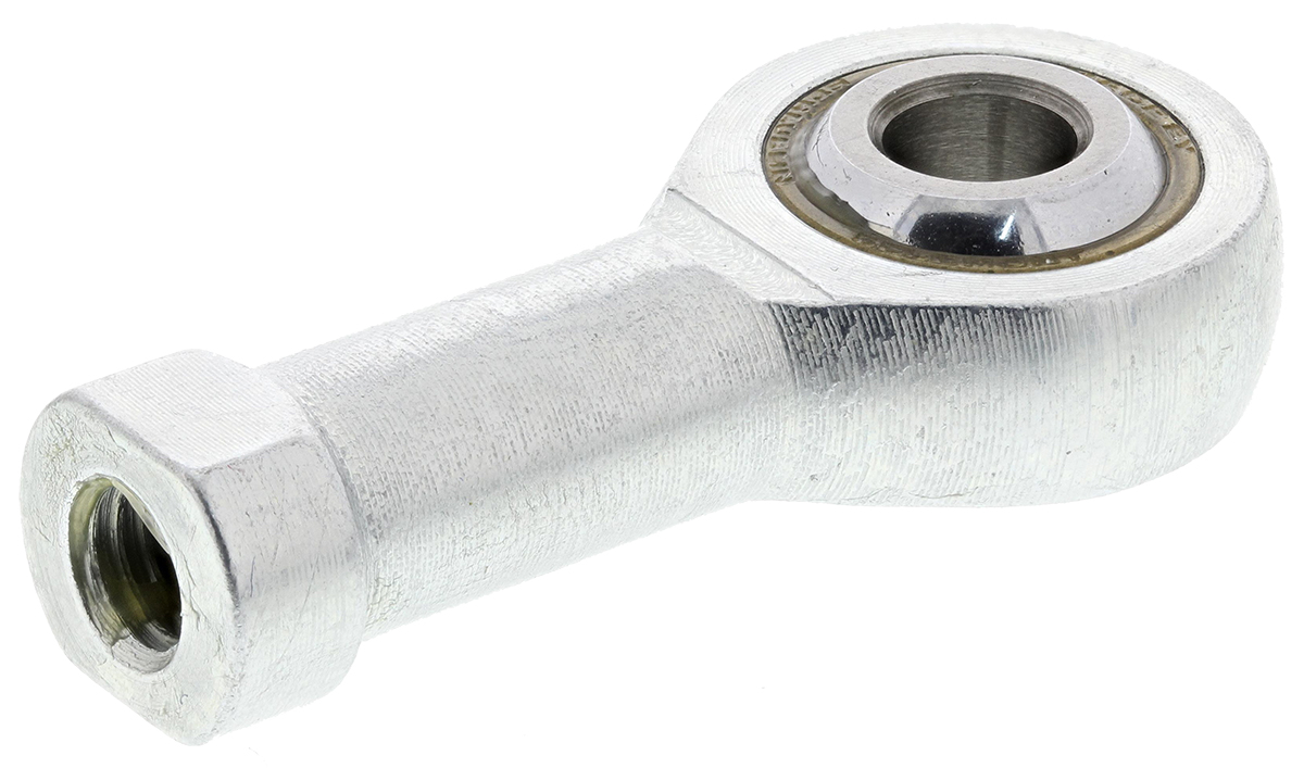 RS PRO M5 x 0.8 Female Steel Rod End, 5mm Bore, 35mm Long, Metric Thread Standard, Female Connection Gender