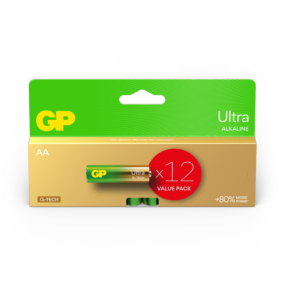 Gp Batteries GP Batteries Ultra Alkaline Alkaline Manganese Dioxide AA Battery 1.5V