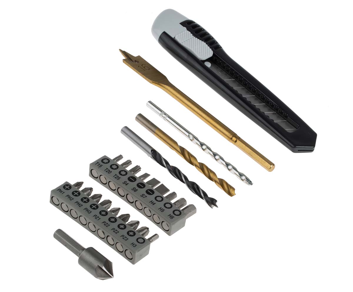 Bosch 50-Piece Masonry Drill Bit, Metal Drill Bit, Wood Drill Bit Set for Multi-Material, 22mm Max, 1.5mm Min, HSS Bits