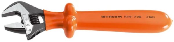 Facom Adjustable Spanner, 210 mm Overall, 27mm Jaw Capacity, Insulated Handle, VDE/1000V