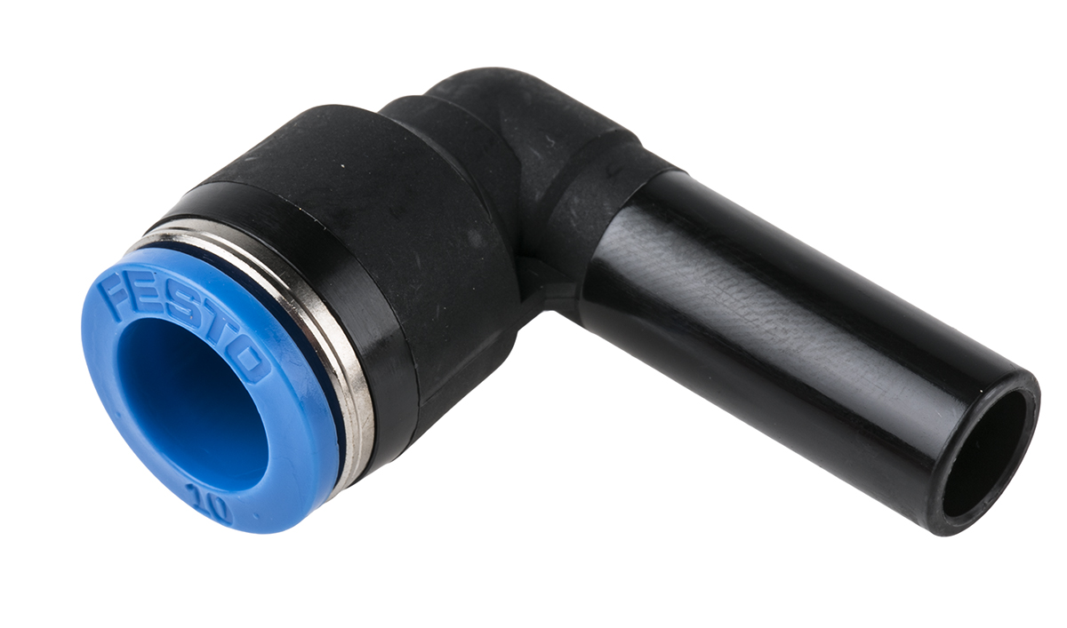 Festo QSL Series Elbow Tube-toTube Adaptor, Push In 10 mm to Push In 10 mm, Tube-to-Tube Connection Style, 153059