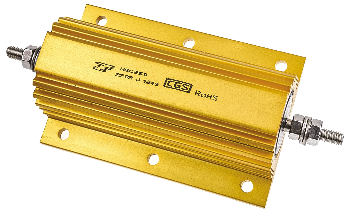 TE Connectivity, 220Ω 250W Wire Wound Chassis Mount Resistor HSC250220RJ ±5%
