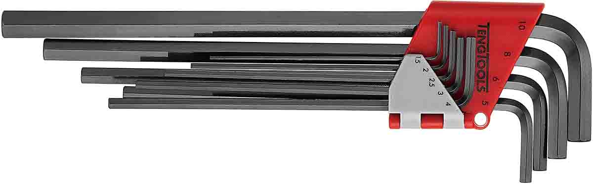 Teng Tools 9 piece L Shape Metric Hex Key Set, 1.5 → 10mm
