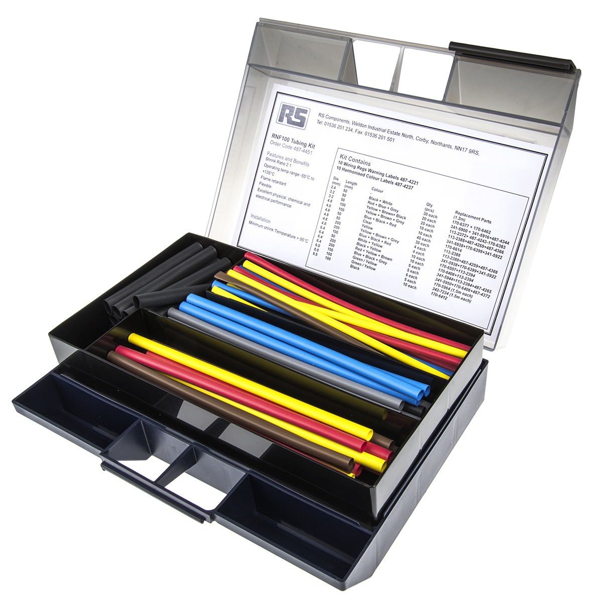 TE Connectivity Heat Shrink Tubing 25.4mm Sleeve Dia. x Set Length 2:1 Ratio, RNF-100 Series