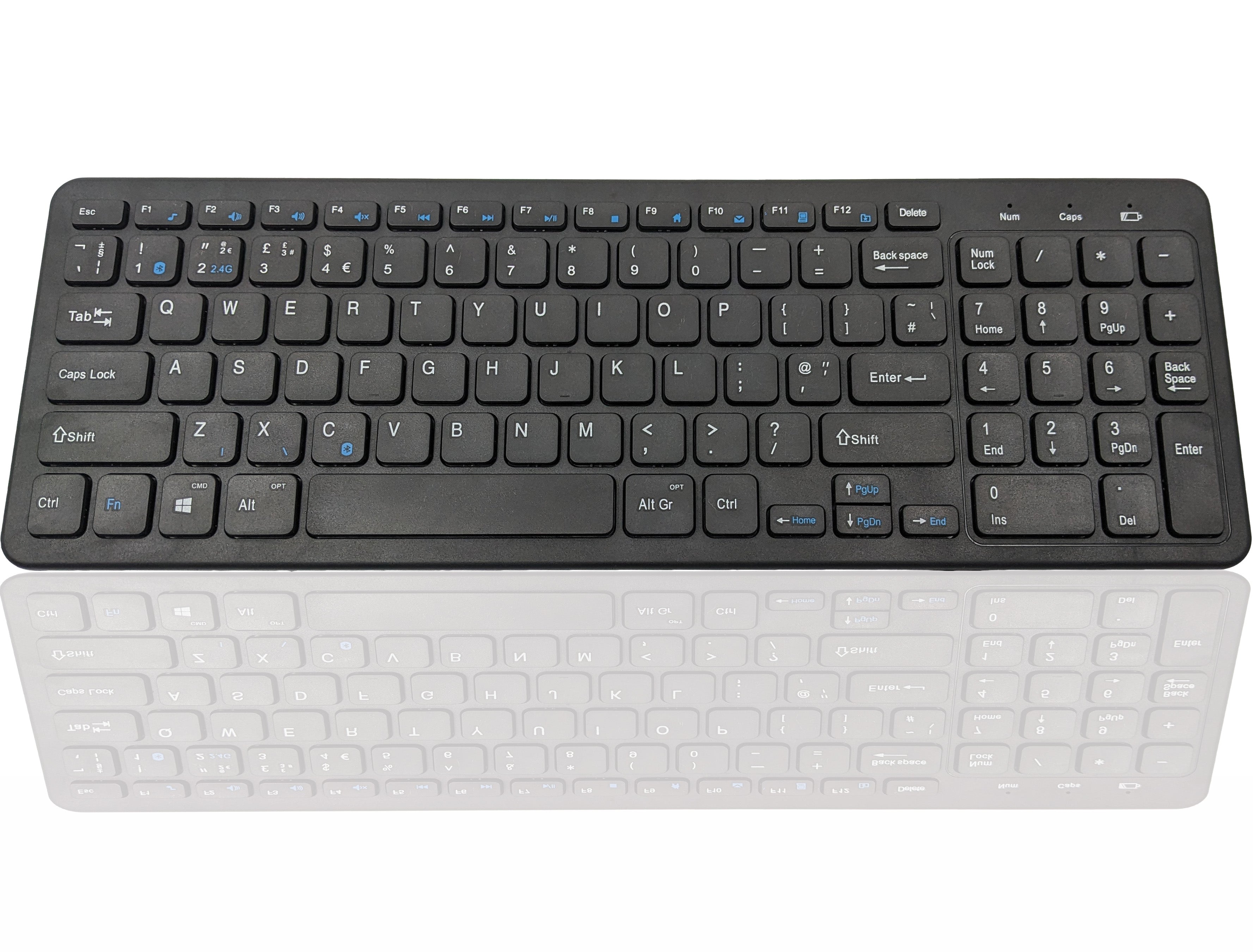 Ceratech KYB-BIO960-BTBK Wireless Bluetooth Compact Keyboard, QWERTY (UK), Black