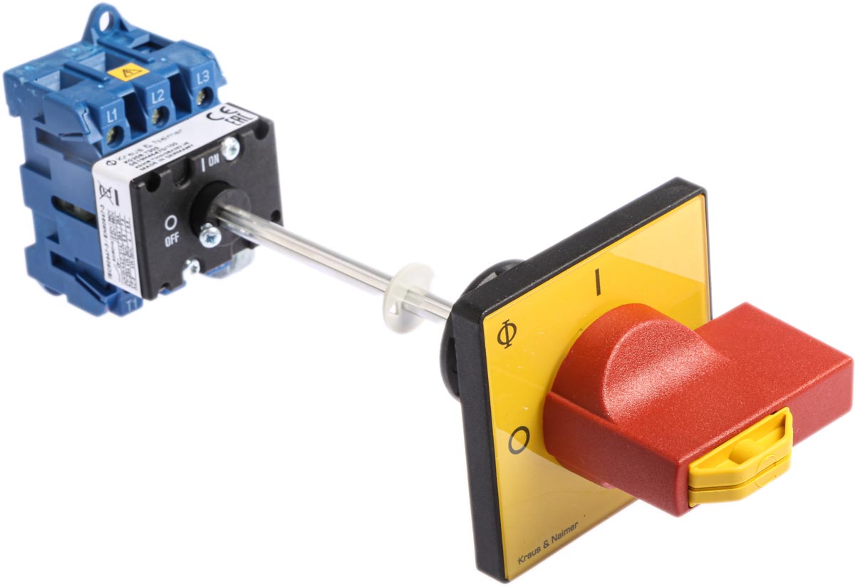 Kraus & Naimer 3P Pole Isolator Switch - 25A Maximum Current, 7.5kW Power Rating, IP65