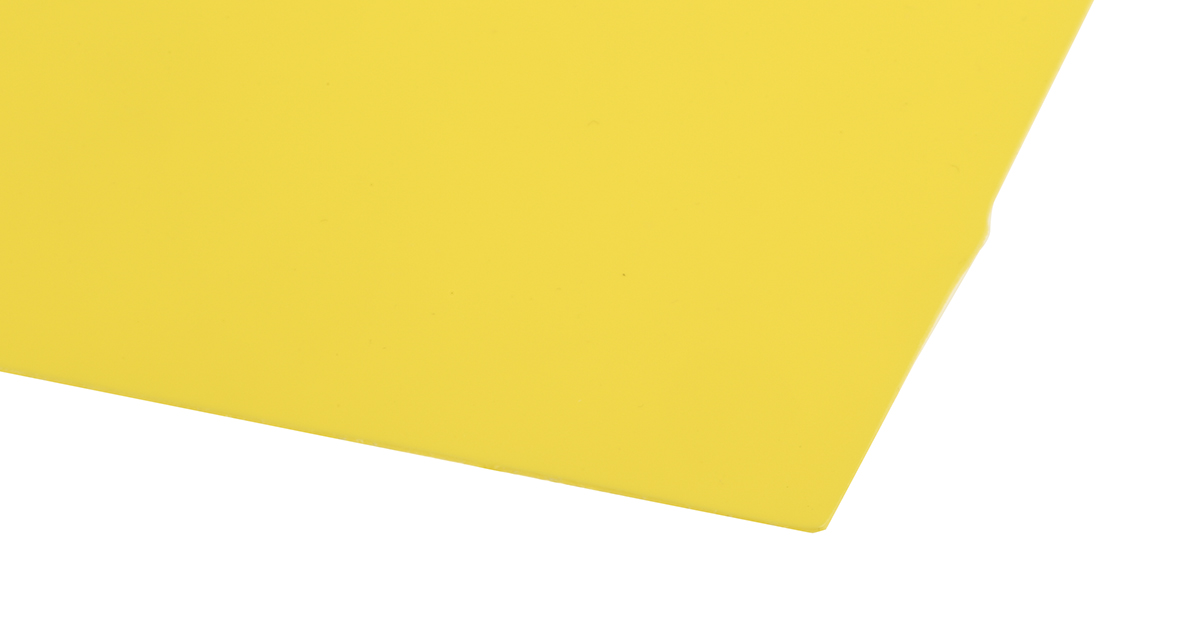 Yellow Polypropylene Plastic Shim, 457mm x 305mm x 0.51mm