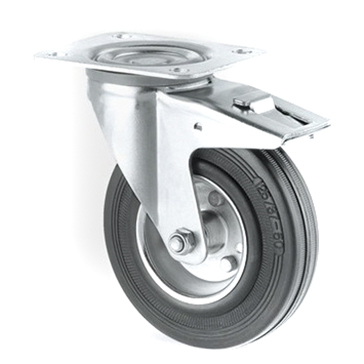 Tente Braked Swivel Castor Wheel, 100kg Capacity, 125mm Wheel
