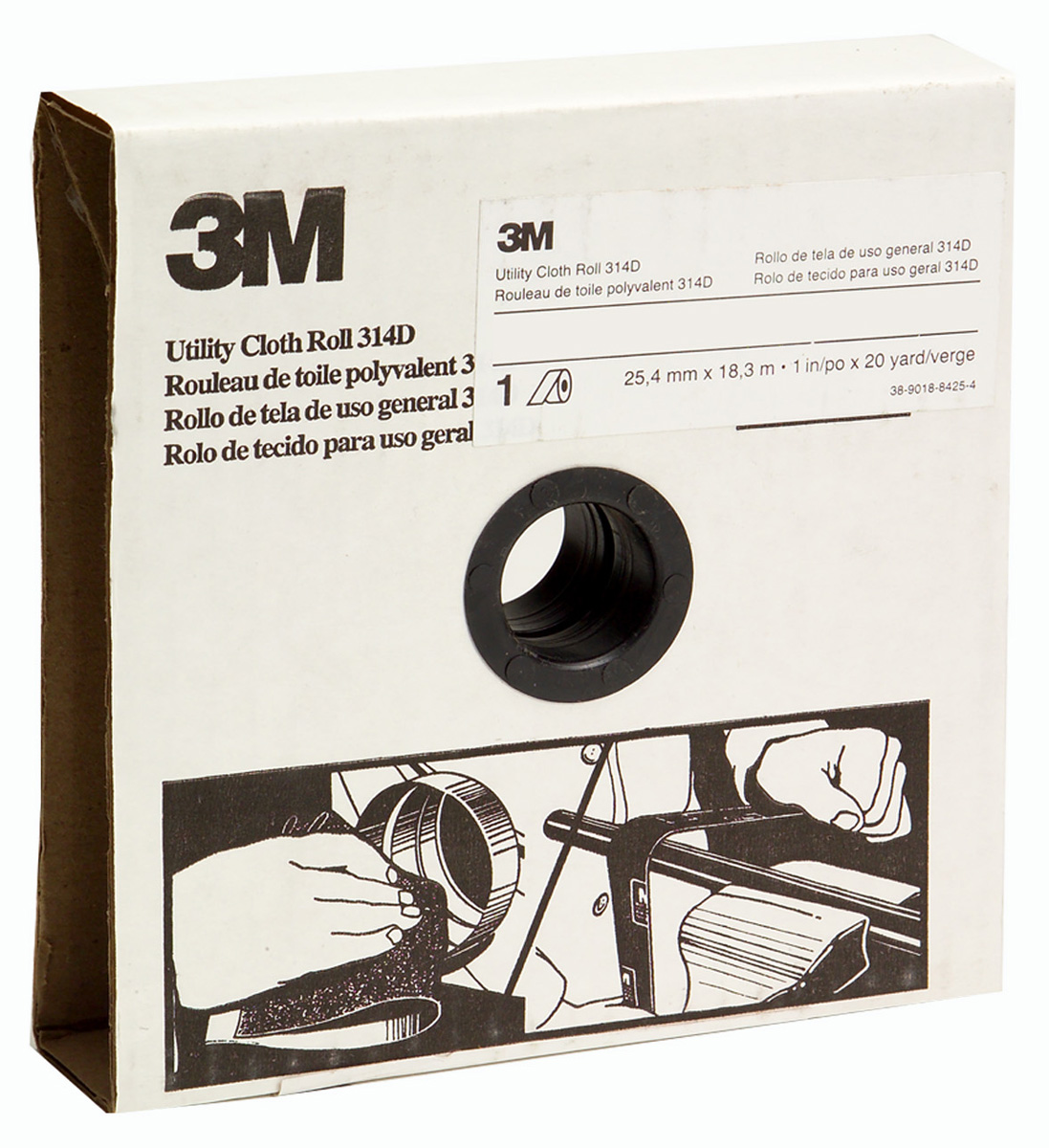 3M 314D P150 Grit Very Fine Sandpaper Roll, 25m x 50mm