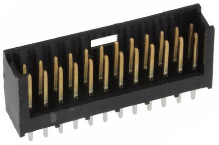 TE Connectivity AMPMODU MOD II Series Straight Through Hole PCB Header, 24 Contact(s), 2.54 mm Pitch, 2 Row, Shrouded