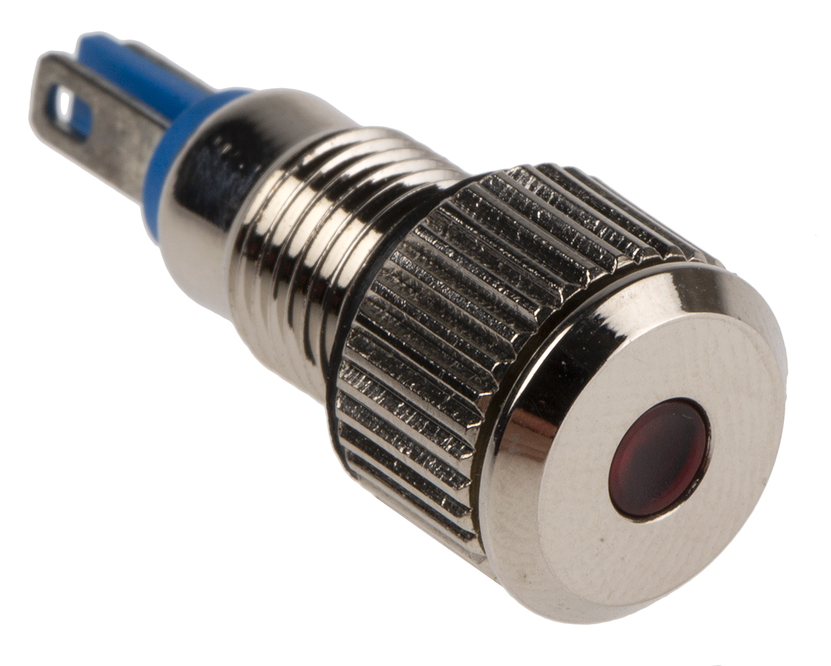 RS PRO Red Panel Mount Indicator, 24V, 8mm Mounting Hole Size, Lead Wires Termination, IP67
