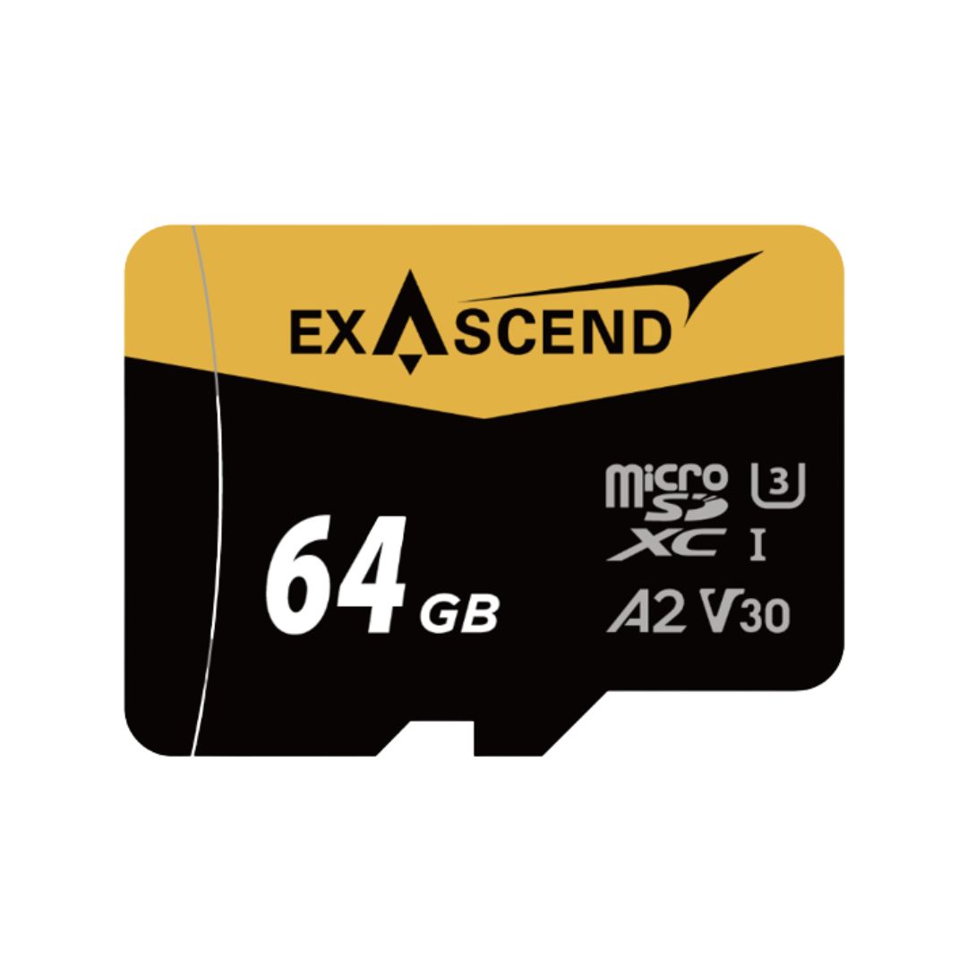 Exascend 64 GB MicroSDXC Micro SD Card, A2, Class 10, UHS-1 (U3), V30