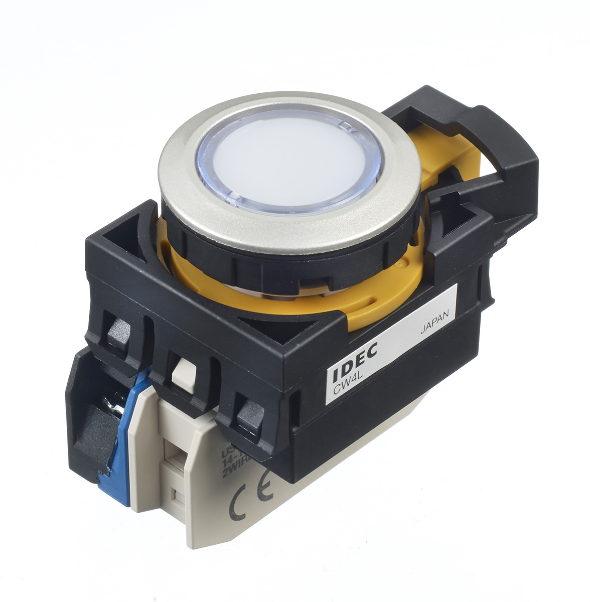 Idec CW Series Illuminated Push Button, Panel Mount, 22mm Cutout, SPST, IP65