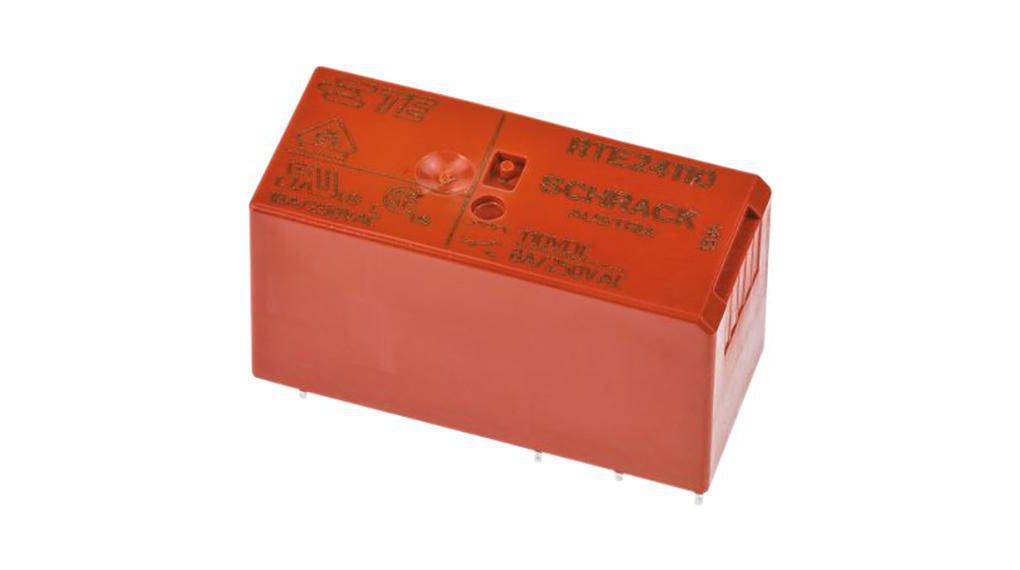 TE Connectivity PCB Mount Power Relay, 230V ac Coil, 8A Switching Current, DPDT