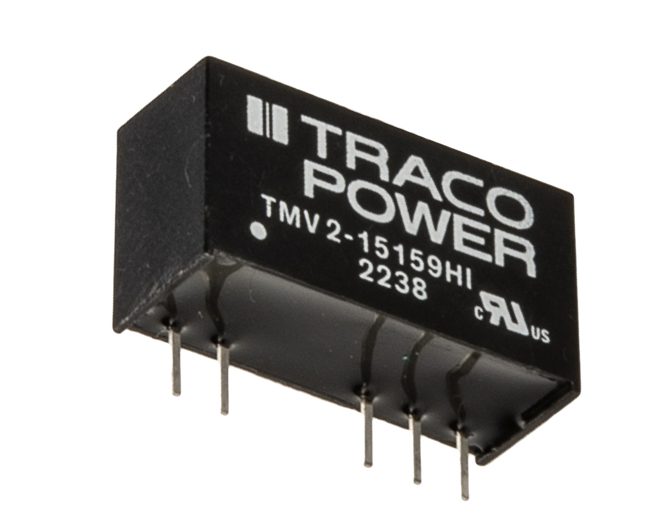 TRACOPOWER TMV 2HI DC-DC Converter, -9V dc/ -110mA Output, 13.5 → 16.5 V dc Input, 2W, Through Hole, +85°C Max