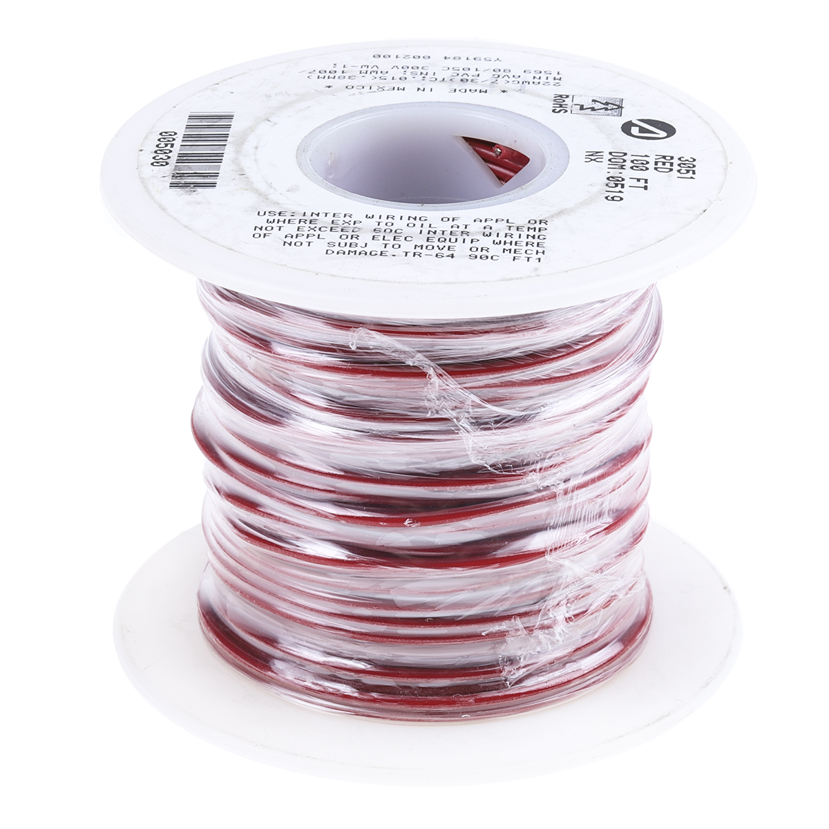 Alpha Wire Hook-up Wire PVC Series Red 0.35 mm² Harsh Environment Wire, 22 AWG, 7/0.25 mm, 30m, PVC Insulation, 3051