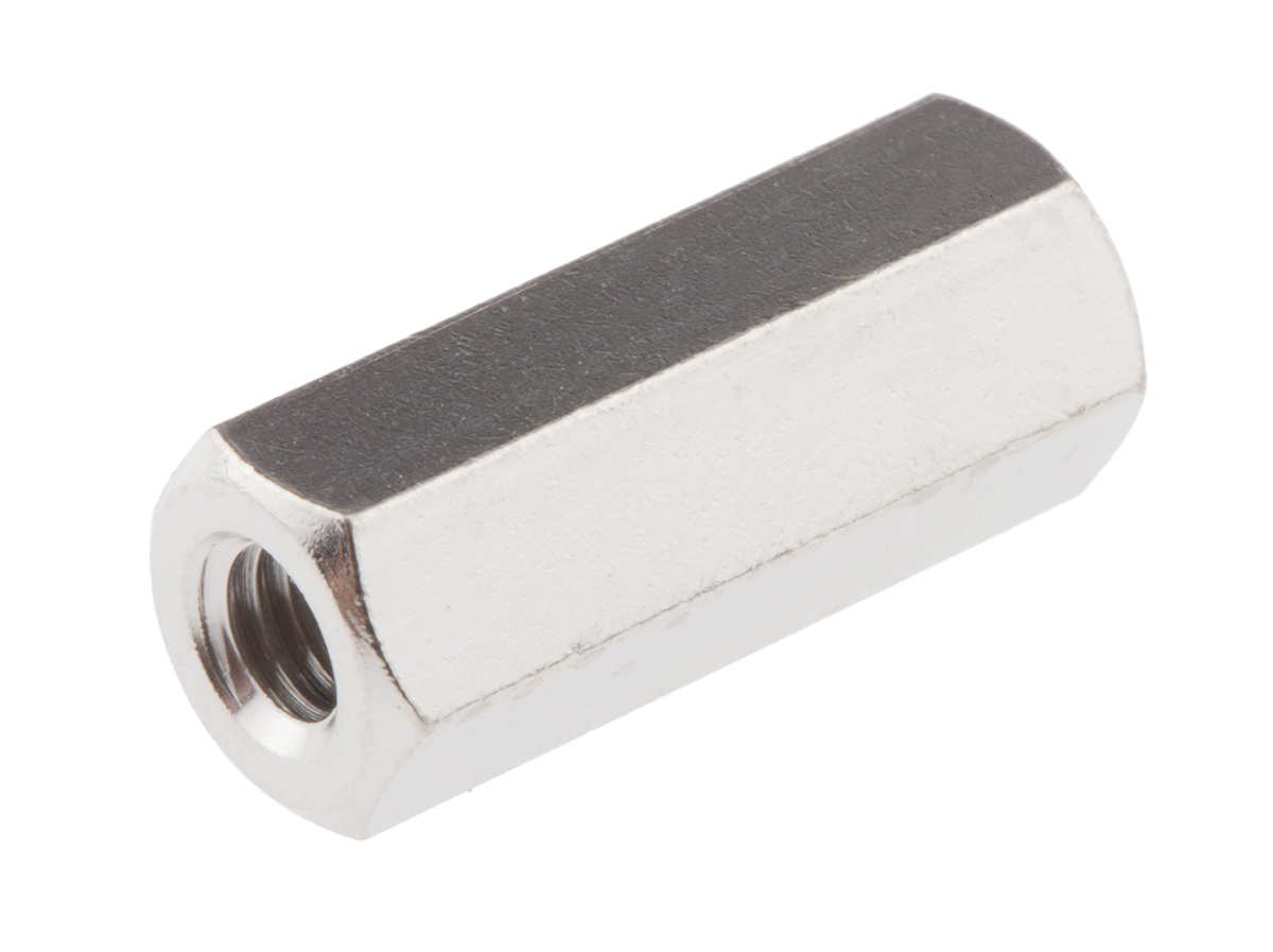 Essentra Standoff, M4 x M4 Thread, 18mm Body, Brass, Female/Female
