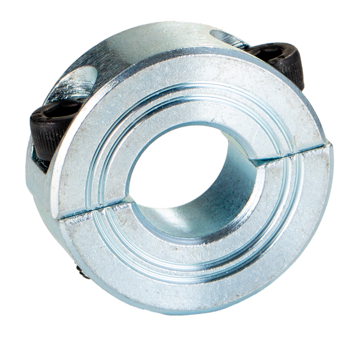 RS PRO Shaft Collar, Two Piece, Clamp Screw, Bore 10mm, OD 24mm, W 9mm, Steel