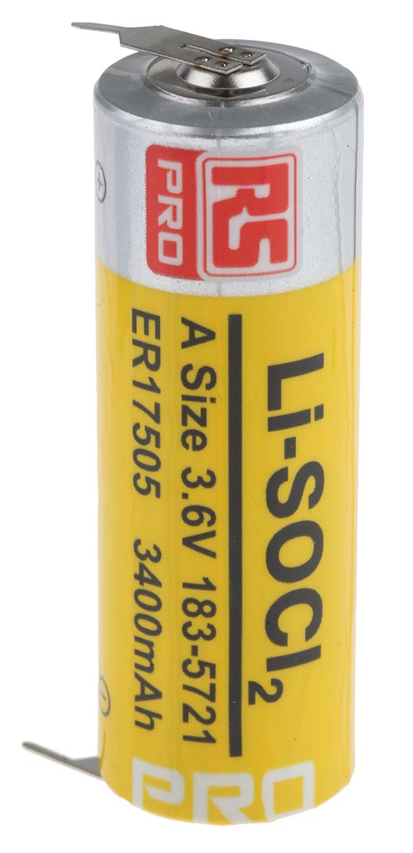 RS PRO Lithium Thionyl Chloride 3.6V, A Battery