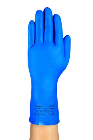 Ansell AlphaTec 37-310 Blue Nitrile Work Gloves, Size 9, Nitrile Coating