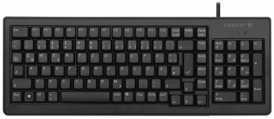 CHERRY Wired PS/2, USB Compact Keyboard, QWERTZ (German), Black