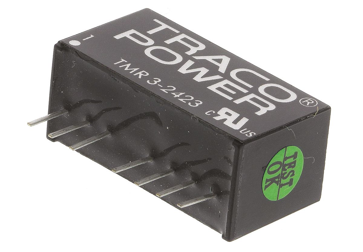 TRACOPOWER TMR 3 DC-DC Converter, ±15V dc/ ±100mA Output, 18 → 36 V dc Input, 3W, Through Hole, +85°C Max Temp