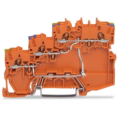 WAGO 2000-5377/102-000 TOPJOB S Series Orange, 1mm², 3-Level, Push-In Cage Clamp Termination