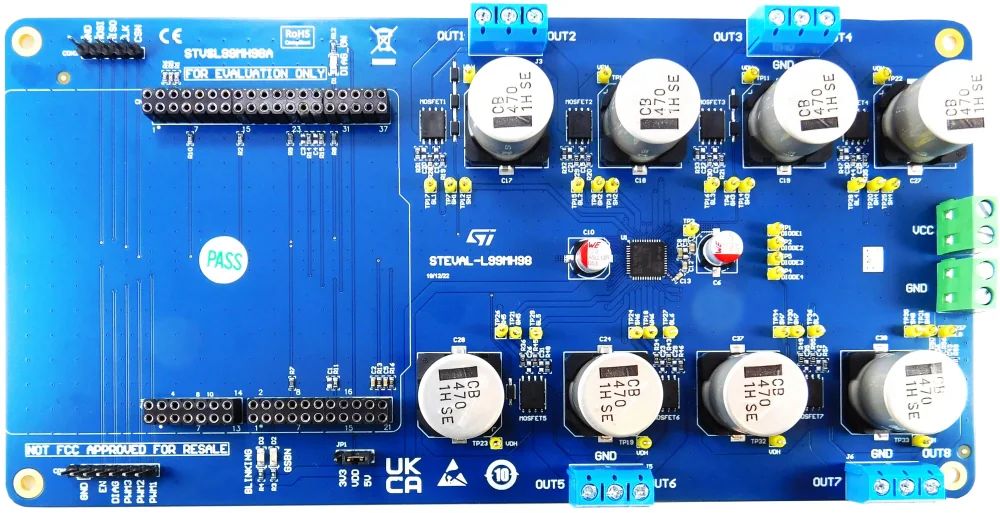 STMicroelectronics L99MH98 Configurable Octal Half-Bridge Pre-Driver Board SPI Evaluation Board STEVAL-L99MH98