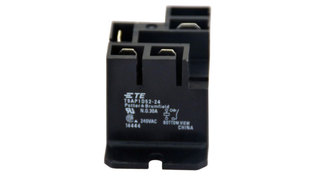 TE Connectivity Panel Mount Power Relay, 24V Coil, 30A Switching Current, SPST