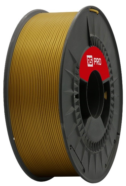 RS PRO 2.85mm Gold PLA 3D Printer Filament, 1kg